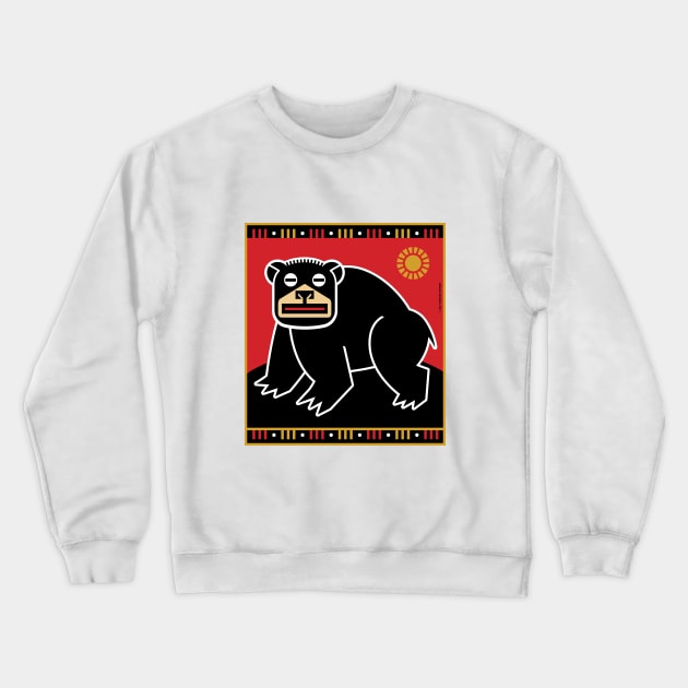 Big Black Bear Plaque Crewneck Sweatshirt by Mindscaping